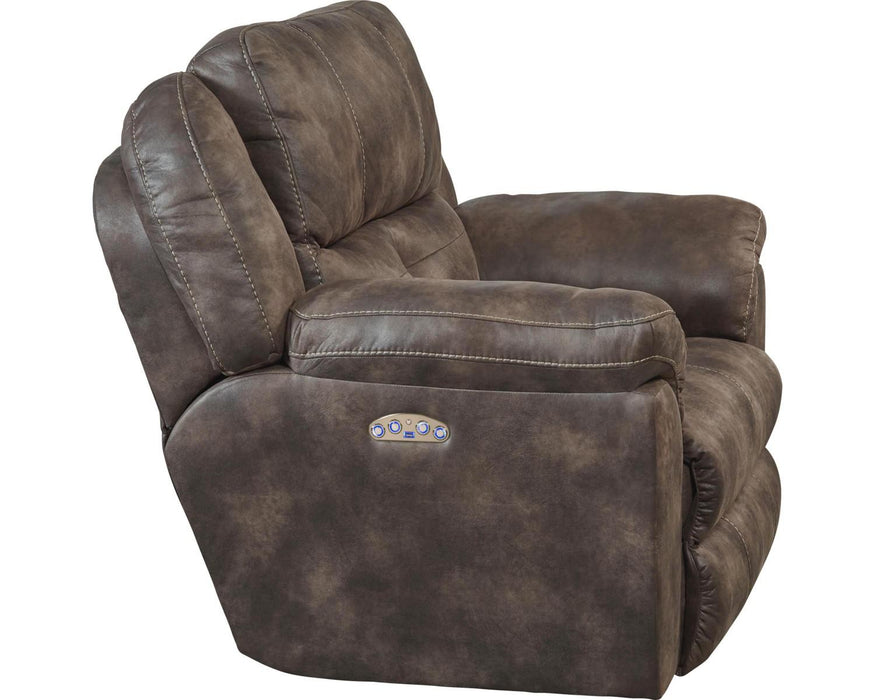 Catnapper Ferrington Power Headrest with Lumbar Power Lay Flat Recliner in Dusk