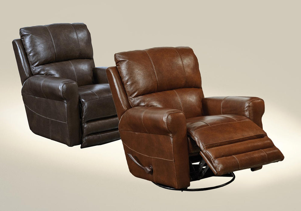 Catnapper Hoffner Swivel Glider Recliner in Chestnut