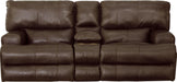 Catnapper Wembley Power Headrest w/ Lumbar Lay Flat Reclining Console Loveseat in Walnut 764589 image