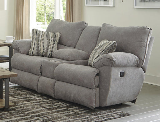 Catnapper Furnture Sadler Lay Flat Reclining Console Loveseat in Mica image